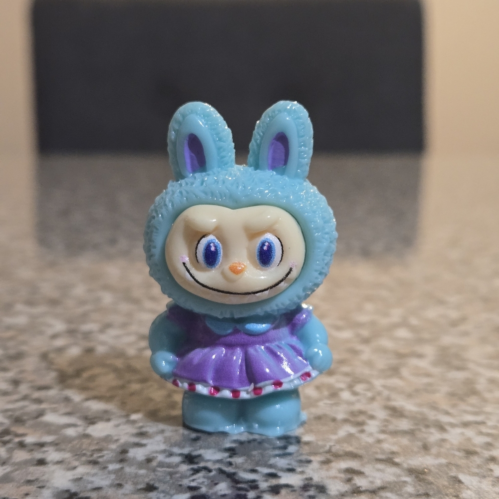 Blue and Purple Mini Labubu Figurine